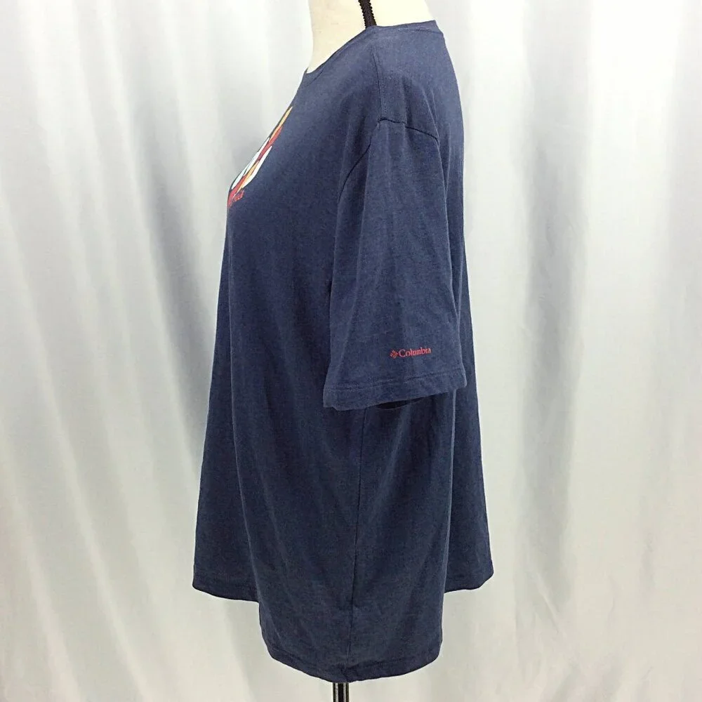 Columbia Womens Bluebird Day Relaxed Crew‎ Neck T-Shirt Size 1X Denim Blue SS